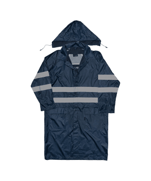 Polyester PVC Reflective Calf Length Rain Coat