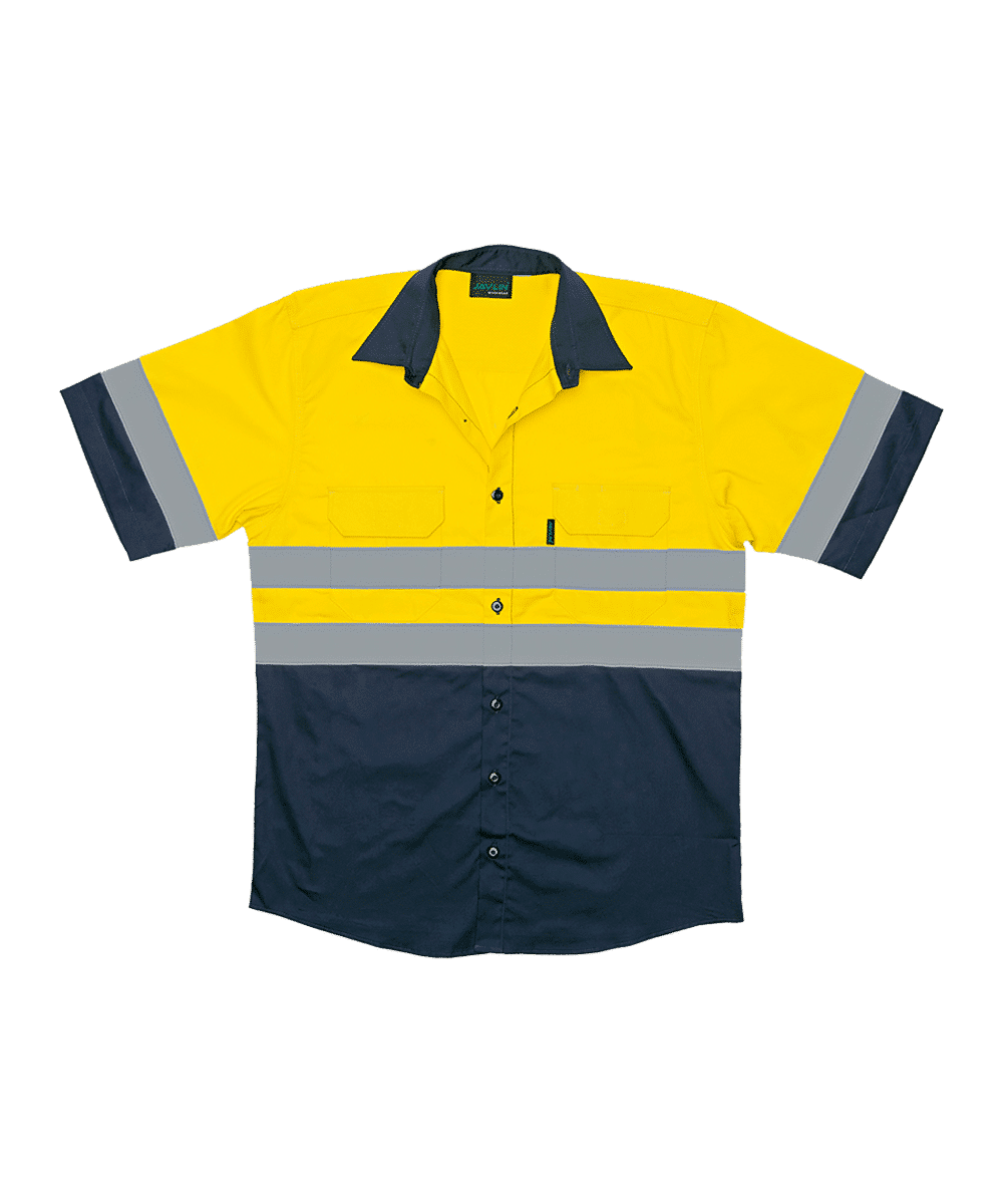 Hi-Vis Two Tone Vented Short Sleeve Work Shirt
