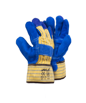 Premium Blue Leather Candy Stripe Gloves