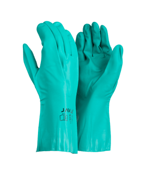 Green Nitrile Flock Lined Gloves