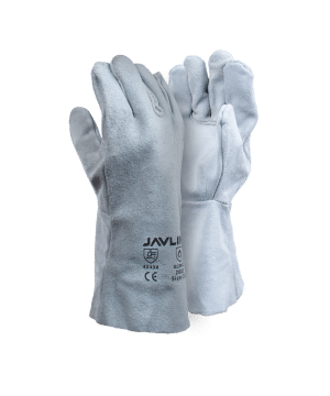 Chrome Leather Double Palm Gloves - 20cm Cuff