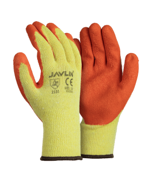 Orange Latex Coated Grippa Gloves