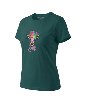Salty Womens T-Shirt Floral Nguni