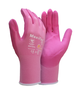 Maxiflex Women's Rose Nitrile Coated Gloves