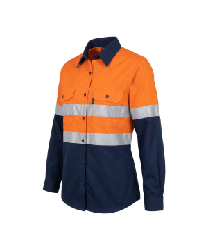Hi-Vis Women's Two Tone Vented Long Sleeve Work Shirt